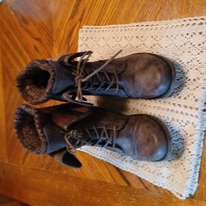 Just Fab Winter Lace Up  Boots